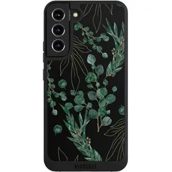 Nivocase Handyhülle für Samsung Galaxy S22+ Hülle NIVOpure Case Schwarz Blätter Natur Eukalyptus (Samsung Galaxy S22+), Smartphone Hülle, Schwarz