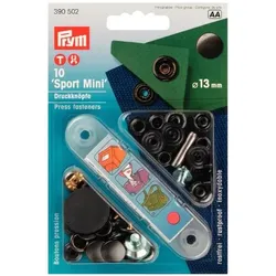 Prym Druckknopf Sport Mini, brüniert 13 mm, Karte 10 Stk., Nähzubehör, Braun