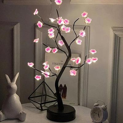 Inspire Select Cherry Blossom Tree LED Table Lamp Touch Control USB Battery Powered Bonsai Night Light Decor plum Blossom
