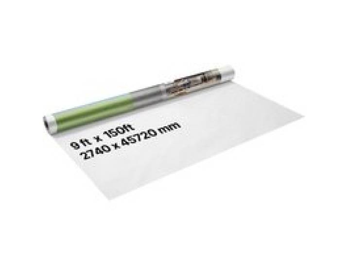VEVOR Pare Vapeur, 2,7 x 45,72 m, Écran d'Étanchéité Plastique, Épaisseur 0,13 mm, Bâche Résistante aux Déchirures, Bloque Humidité à Travers les Murs, pour Construction Rénovation Bâtiments, Blanc