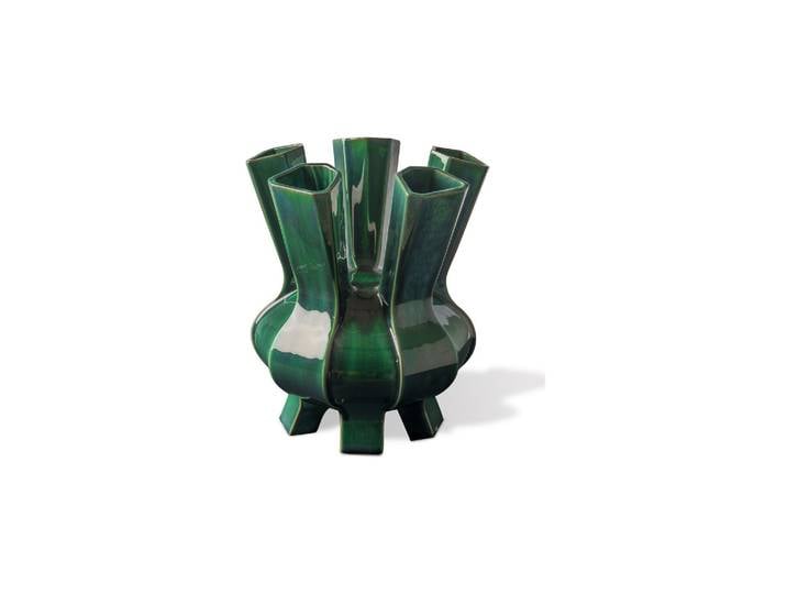 Vase en céramique vert foncé h34cm Puyi