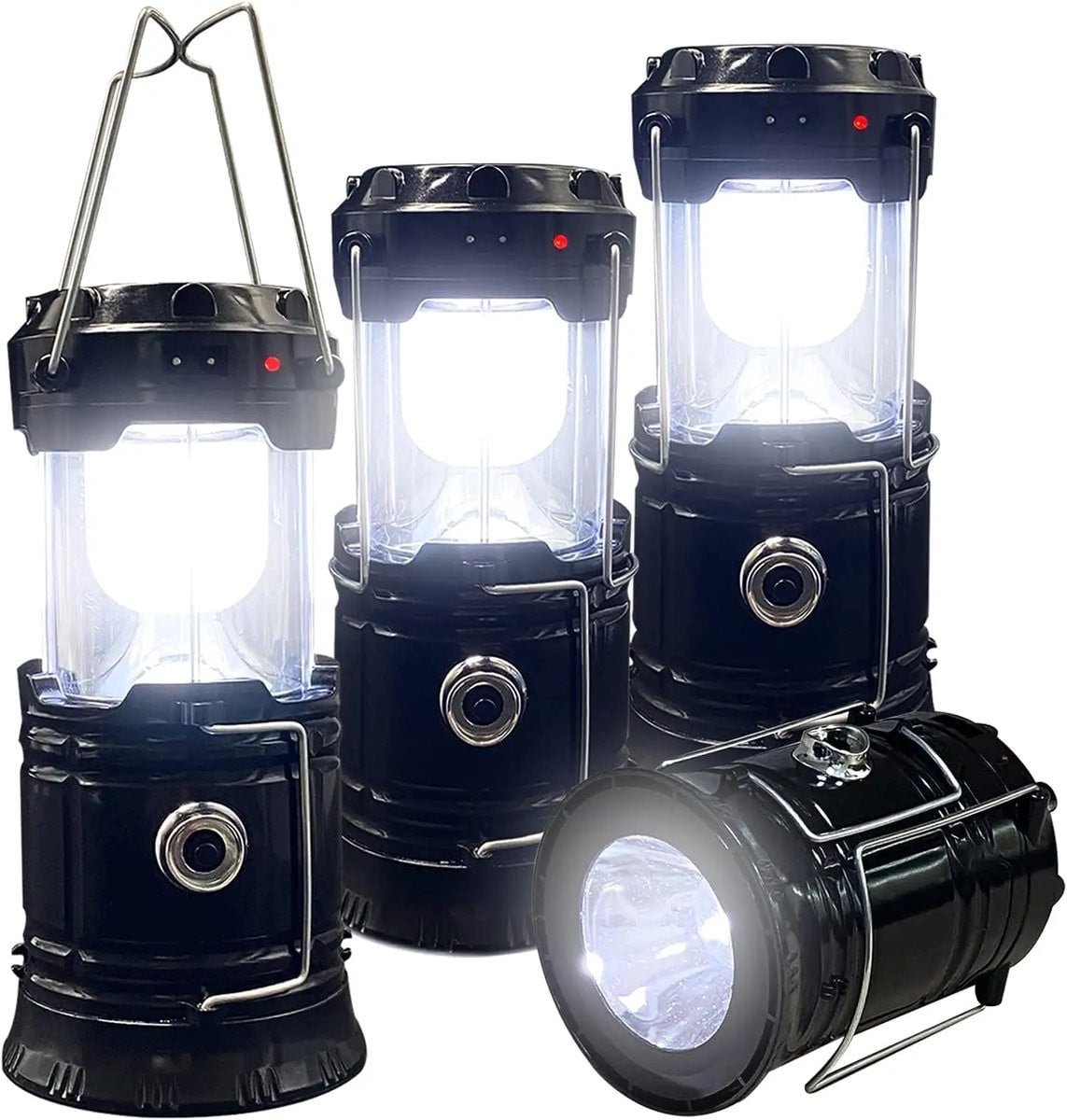 NatuurGenoot® Led Lantaarn - Solar Tuinverlichting en Campinglamp - Zwart
