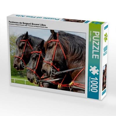 CALVENDO Puzzle Percherons der Bergquell Brauerei Löbau 1000 Teile Puzzle quer | 1000 Teile Lege-Größe 64 × 48 cm Foto-Puzzle für glückliche Stunden