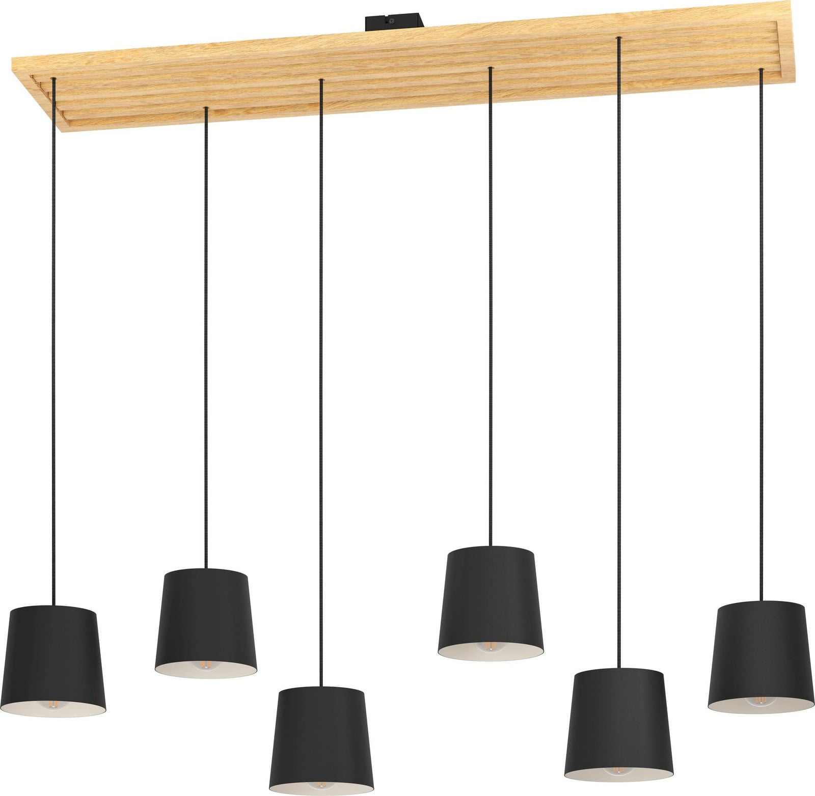 Eglo Camarioca 6-lichts hanglamp hout en zwart