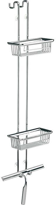 Emco Türetagere System 2 356600106 chrom, 2 tiefe Körbe, Duschwischer