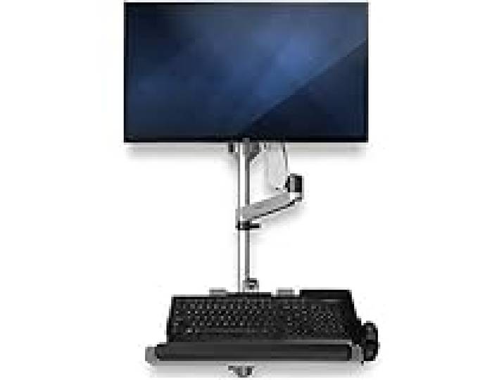 StarTech.com Poste de Travail Ergonomique pour Montage Mural - Bras Articulé Ergonomique pour Écran - Réglable en Hauteur & Plateau pour Clavier Rembourré - Écran 34 VESA