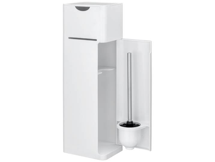 WC-Garnitur WENKO Imon , weiß, B:20cm H:58,5cm L:15cm, Kunststoff, Reinigungsbürsten, WC-Garnitur, Stand WC-Garnitur