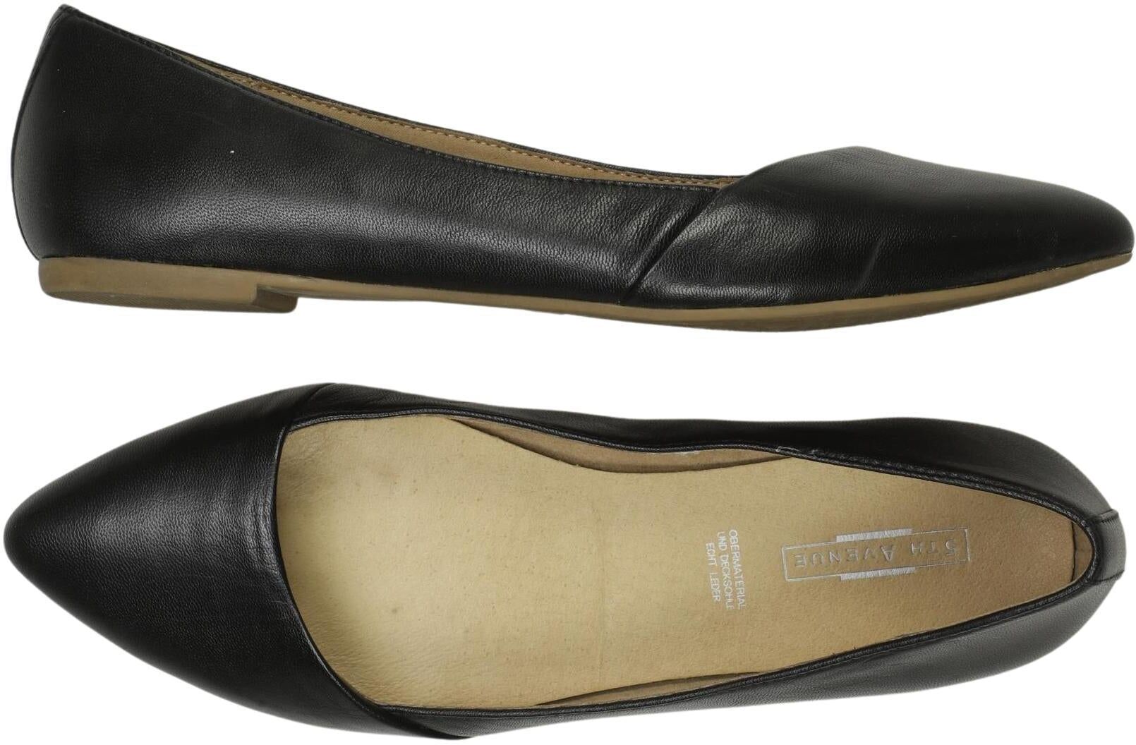 5th Avenue Damen Ballerina, Schwarz, Gr. EU 38, Leder - Second Hand
