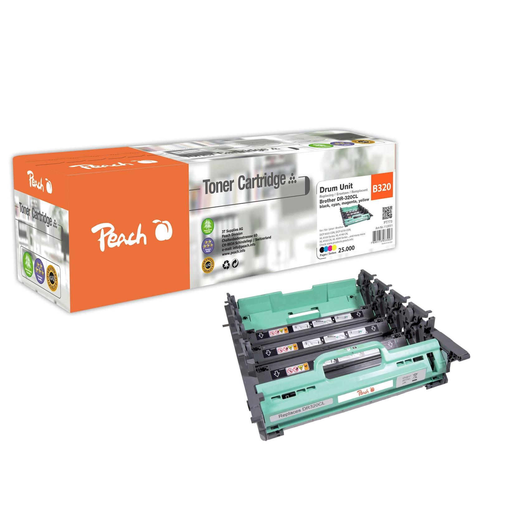 Peach B320 CL Trommeleinheiten col ersetzt Brother DR-320CL für z.B. Brother DCP -9055 CDN, Brother DCP -9270 CDN, Brother HL -4100, Brother HL -4500 (wiederaufbereitet)
