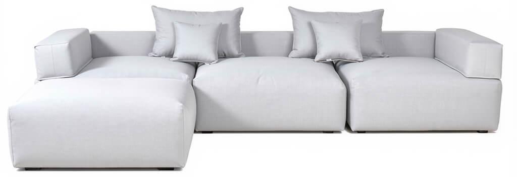 HOME DELUXE Outdoor Sofa ALAZIA - Hellgrau XL, Aluminium 330 x 250 x 65 cm | Modulares Design mit Fast-Dry Komfort