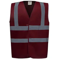 Warnschutz-Weste High-Vis 2-Bands "YK100" - XXL - maroon