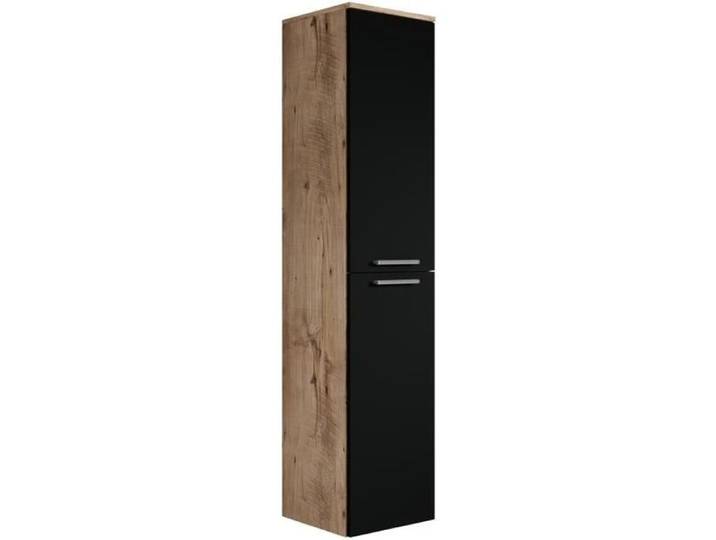 Armoire de rangement de Venus Hauteur 160cm Chene chataignier noir - Meuble de rangement haut placard armoire colonne