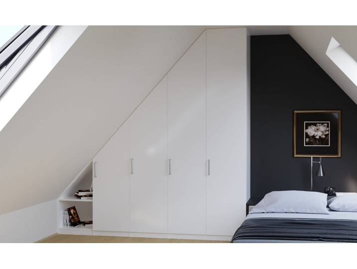 Pickawood™ Schlichter Dachschrägen(-)schrank Premium Dekore Alpin­weiß