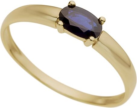 Goldring FIRETTI "Schmuck Geschenk Gold 333 Damenring Goldring Edelstein Farbstein" Gr. 16, gold (gelbgoldfarben, blau), Fingerringe, Damen, 16, Gelbgold 333, 1,5mm, Goldring, mit Saphir