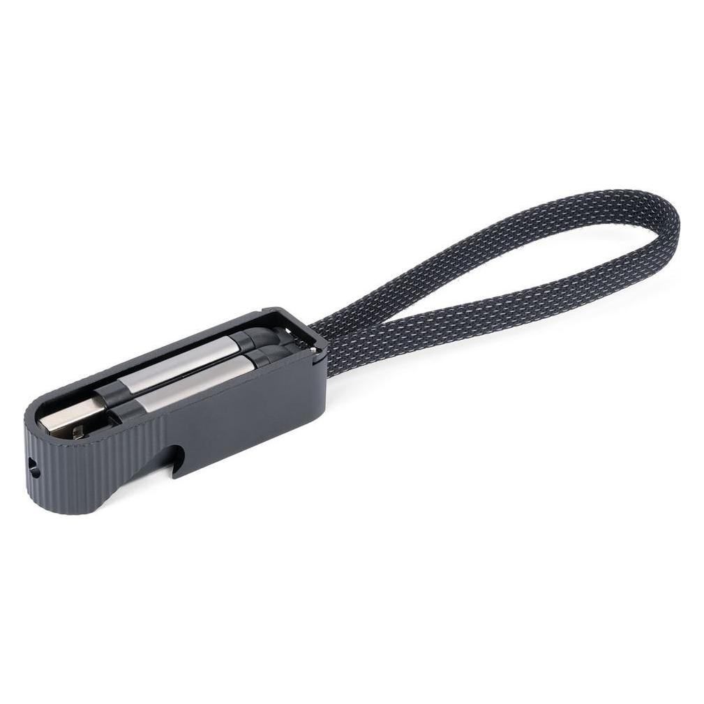 Troika PRACTICABLE Schnellladekabel mit Flaschenöffner, schwarz (0.15 m, USB 3.2 Gen 2, 60 W) (CBL24/BK)