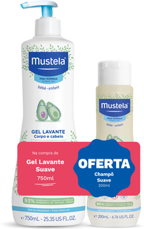 Mustela Gel lavante e oferta champô 750 ml + 200 ml