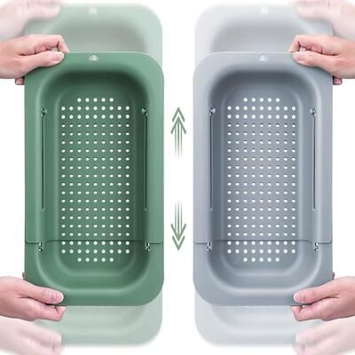 Discount Dollar Deals Home Colander Over The Sink, Kitchen Sink Strainer Basket, Collapsible Colander For Vegetables Fruits Pasta green