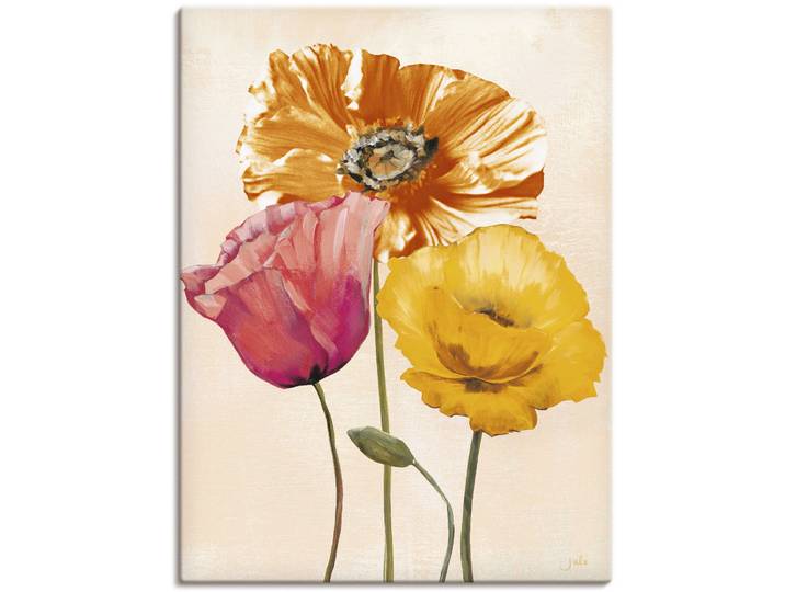 Wandbild ARTLAND Bunte Mohnblumen II , bunt (farbe bild(er): bunt), B:30cm H:40cm, Bilder, Wandbild, als Leinwandbild, Poster in verschied. Grössen