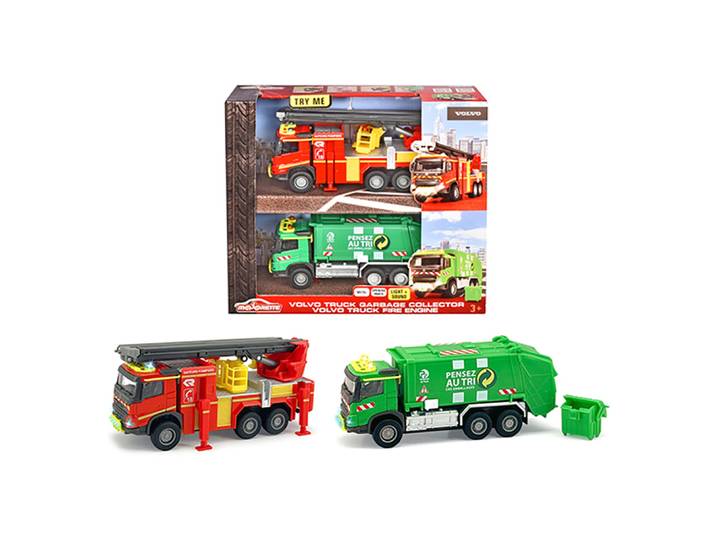 MAJO GS CAMION POMPIERS + POUBELLE