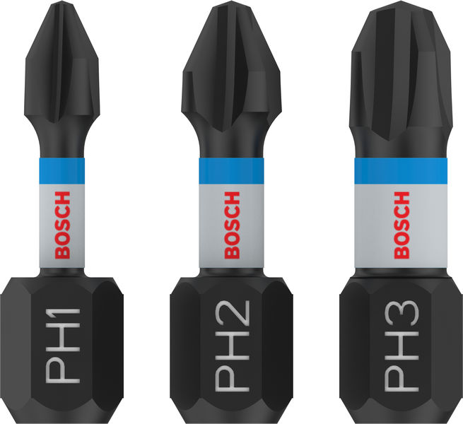 Bosch PRO Phillips Impact Bit, PH1x25, PH2x25, PH3x25 mm, 3-tlg 2608522470