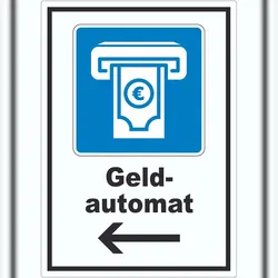 HB-Druck Geldautomat Pfeil links A7 (74x105mm)
