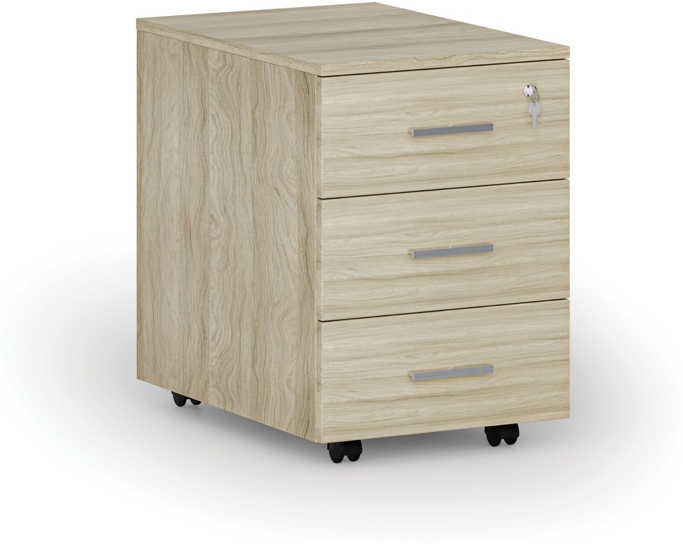 B2B Partner Büro-Rollcontainer PRIMO WOOD, 3 Schubladen, Eiche natur