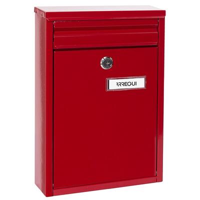 ARREGUI Zaguán E5756 Briefkasten oder Durchwurfbriefkasten aus Verzinktem Stahl, Größe S (DIN A5 Post), Wandbriefkasten für Draußen, Wasserfest, Rot