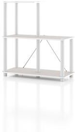 247 Shop At Home Modern Wood Shelving Unit with storage - Tier Shelves, Cube Ladder Shelf