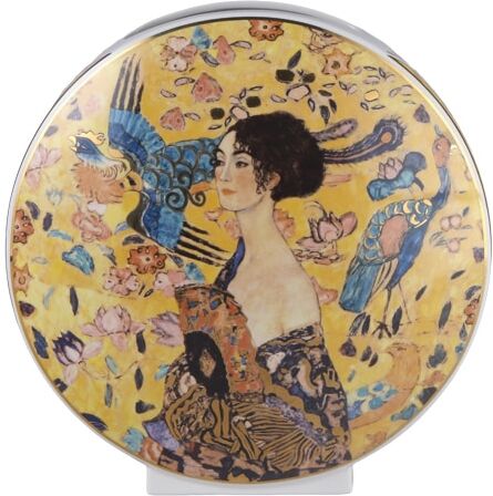 Dekovase GOEBEL "Gustav Klimt - Dame mit Fächer", bunt, B:30,5cm H:30cm T:12,5cm, Porzellan, Vasen, Dekovase, Limitiert auf 150 Stück, mit Zertifikat bunt B/H/T: 30,5cm x 30cm x 12,5cm