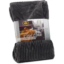Wohndecke Cord (BL 150x200 cm) - grau - BL 150x200 cm
