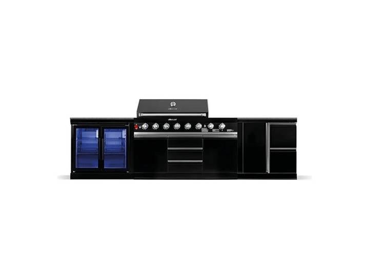 Goriller Outdoorküche Blackback M2, Schwarz Hochglanz, Metall, 330x90x58 cm, Grills, Gasgriller