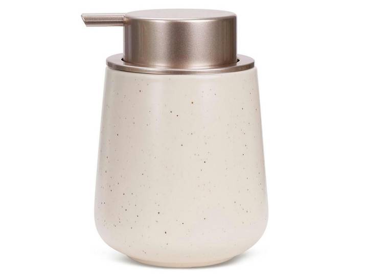 Seifenspender Keramik Beige 350ml, 9x12x9 cm, Badaccessoires, Seifenspender