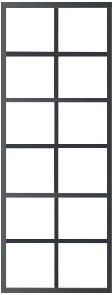 Symple Stuff Vidaxl Sliding Door ESG Glass&Aluminium 102X205 Cm Black;Clear;Transparent and black 205cm H x 76cm W
