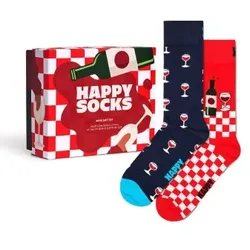 Happy socks 2P Wine Gift Set Blau/Rot Baumwolle Gr 36/40