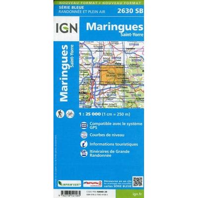 Maringues Saint-Yorre 1:25 000, Karte von Collectif Ign, IGN Frankreich, 978-2-7585-4158-5