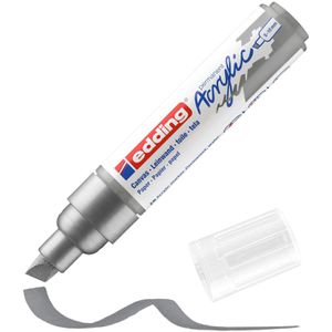 Edding Acrylstifte 5000 Acrylic, breit, silber matt, Keilspitze 5-10mm, wasserfest