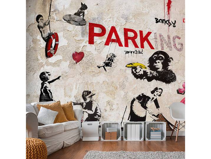Papier peint Graffiti Collage (Banksy) 300 x 210cm 300 x 210 cm