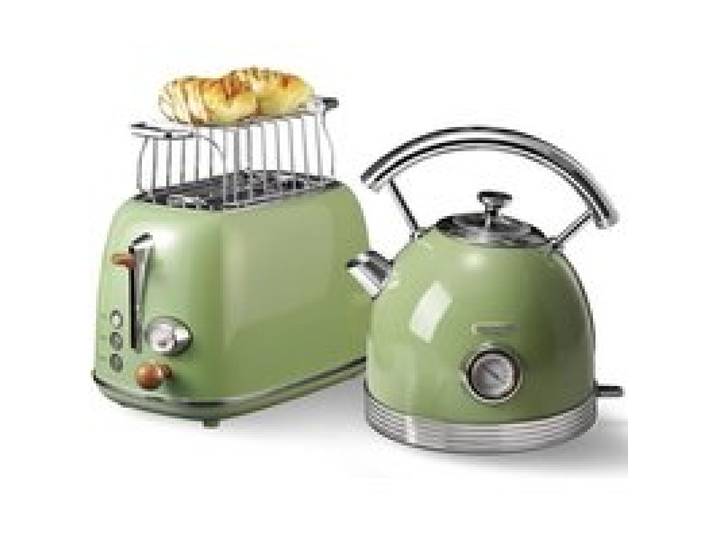 Ensemble Bouilloire et Grille-pain - GENERIC - Wiltal - Vert rétro - Acier inoxydable - 2200W