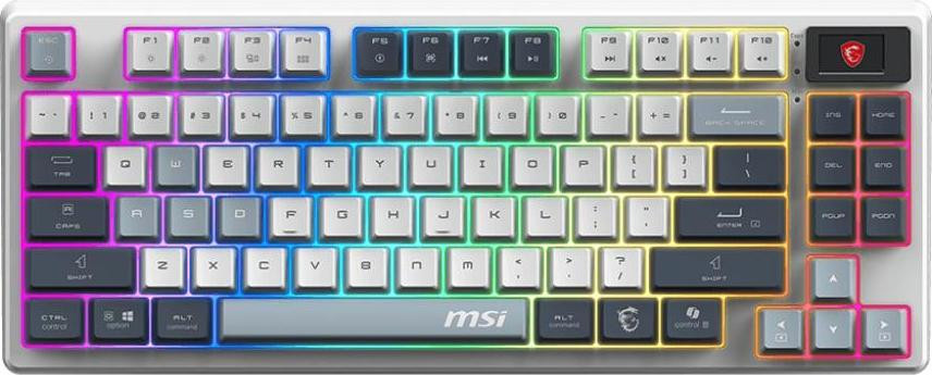 MSI FORGE GK600 TKL WIRELESS SKY Draadloos Mechanisch Toetsenbord met RGB LED-verlichting QWERTY Blauw Wit