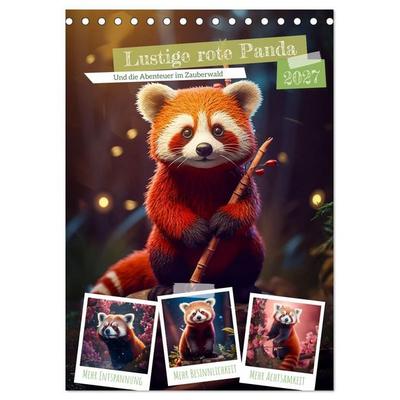 Lustige rote Panda (Tischkalender 2027 DIN A5 hoch), CALVENDO Monatskalender