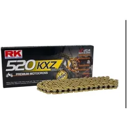 RK Takasago Chain, Motorrad Zubehör, RK Antriebskette (Motocross) GB520KXZ-120 mit Clip (CL) inklusive, goldfarben (Kapazität: bis zu