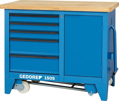 Rollwerkbank 1505 Außen-B1100xT652xH900mm Schubl.5+Schubfach 40kg 2000kg GEDORE