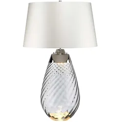 Elstead Lighting Lena Tischleuchte Rauchgrau Dual-Lit mit cremeweißem Schirm