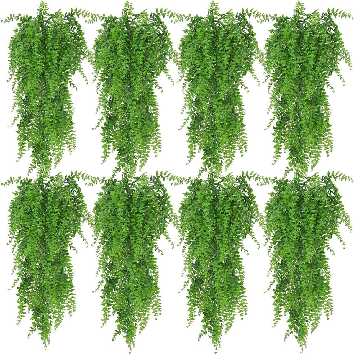 Omgoods Set van 8 Kunstmatige Hangplanten voor Decoratie - Groen