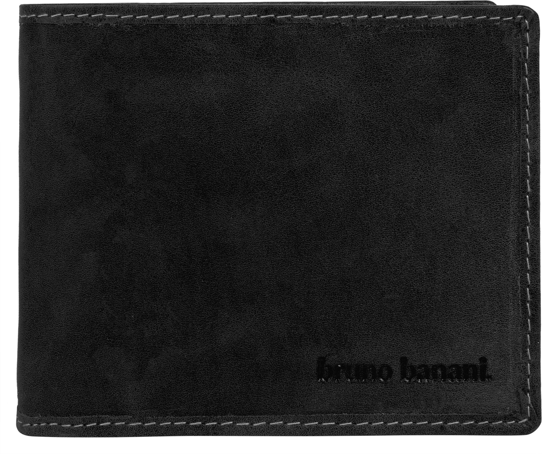Geldbörse BRUNO BANANI "BRUNO BANANI Herren echt Leder", Herren, schwarz, Leder, Kleinlederwaren Geldbörse, echt Leder schwarz Einheitsgröße