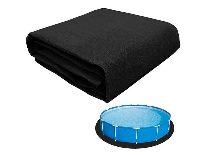 Pool Bodenplane Rund 4 m Filz, Schwarz, 400x400 cm, Freizeit & Co, Pools & Wasserspaß, Poolzubehör