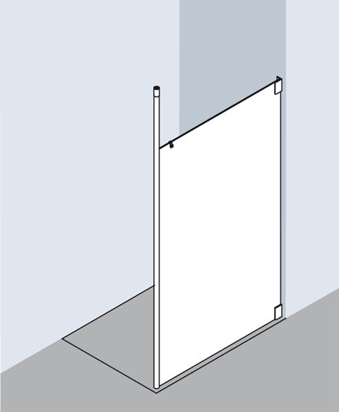 Kermi Walk-In XS match0 XSWD113020VAK 130x200cm, argent brillant, verre de sécurité trempé, droit, support de plafond