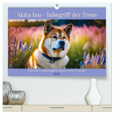 Akita Inu - Inbegriff der Treue (hochwertiger Premium Wandkalender 2027 DIN A2 quer), Kunstdruck in Hochglanz