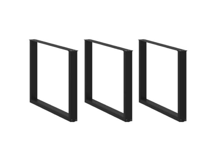 HGDFWRQW 3er Set Esstischbeine U-Form Schwarz 100x73 cm Tischkufen Stahl Stabile Tischuntergestelle mit Nivellierfüßen für Esszimmer und Arbeitszimmer zum Ausgleich unebener Böden ohne Kratzer.