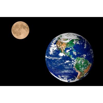 Fototapete PAPERMOON "Earth and Moon", bunt, B:4m L:2,6m, Vlies, Tapeten